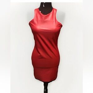 Charlotte Russe Red Faux Leather Bodycon Sleeveless Mini Dress
